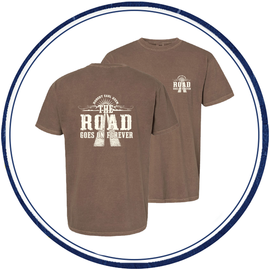 The Road Goes on Forever Tee- Expresso Brown