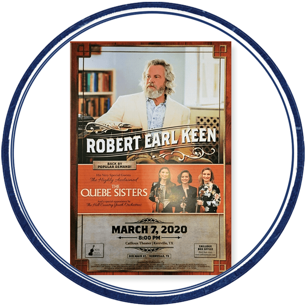 March 7 2020 Rek And The Quebe Sisters Poster Robert Earl Keen