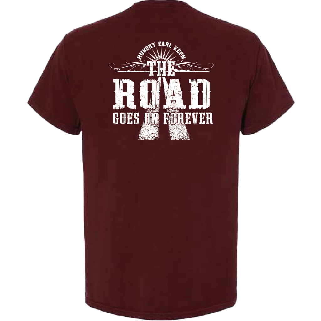 The Road Goes On Forever T-shirt - Maroon