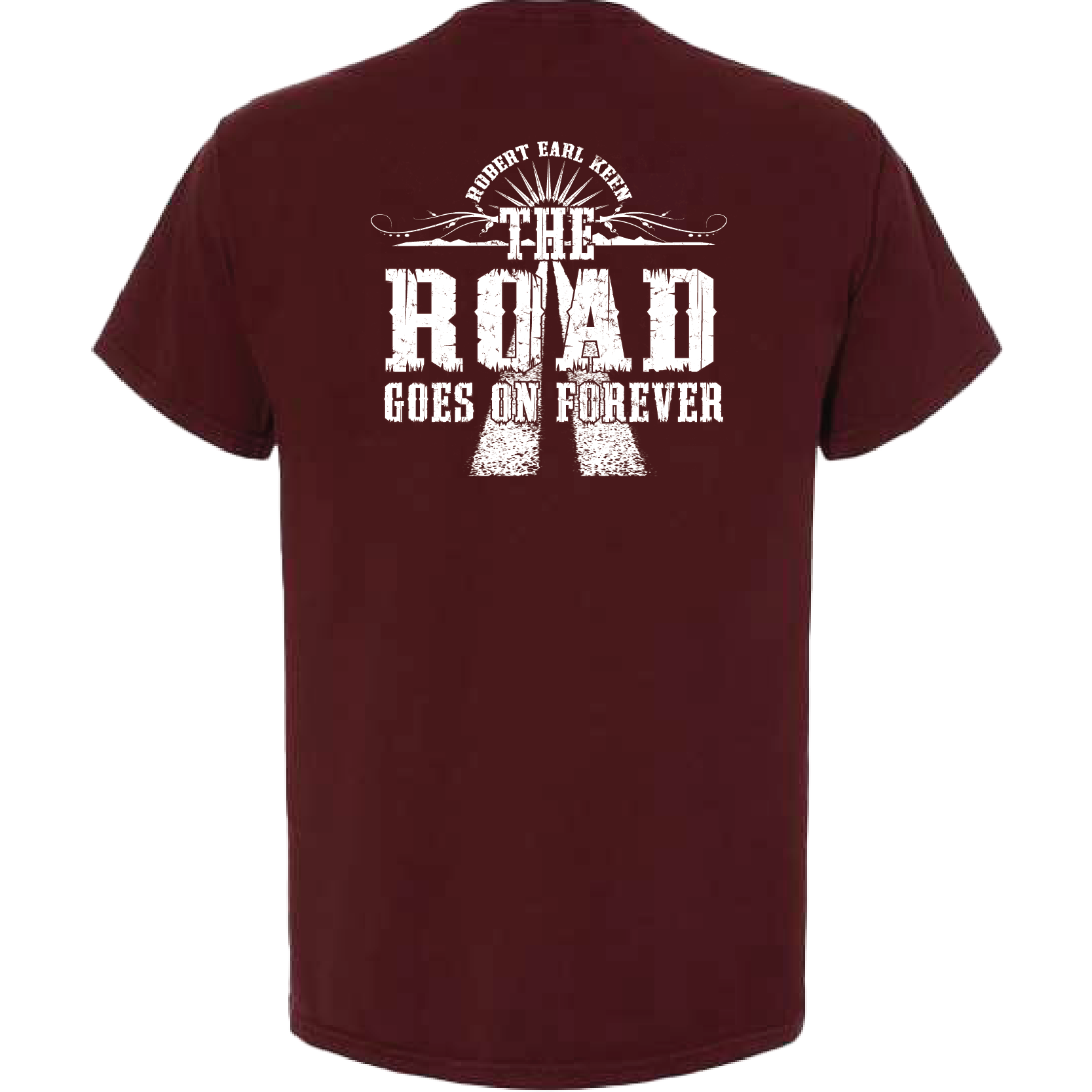 The Road Goes On Forever T-shirt - Maroon