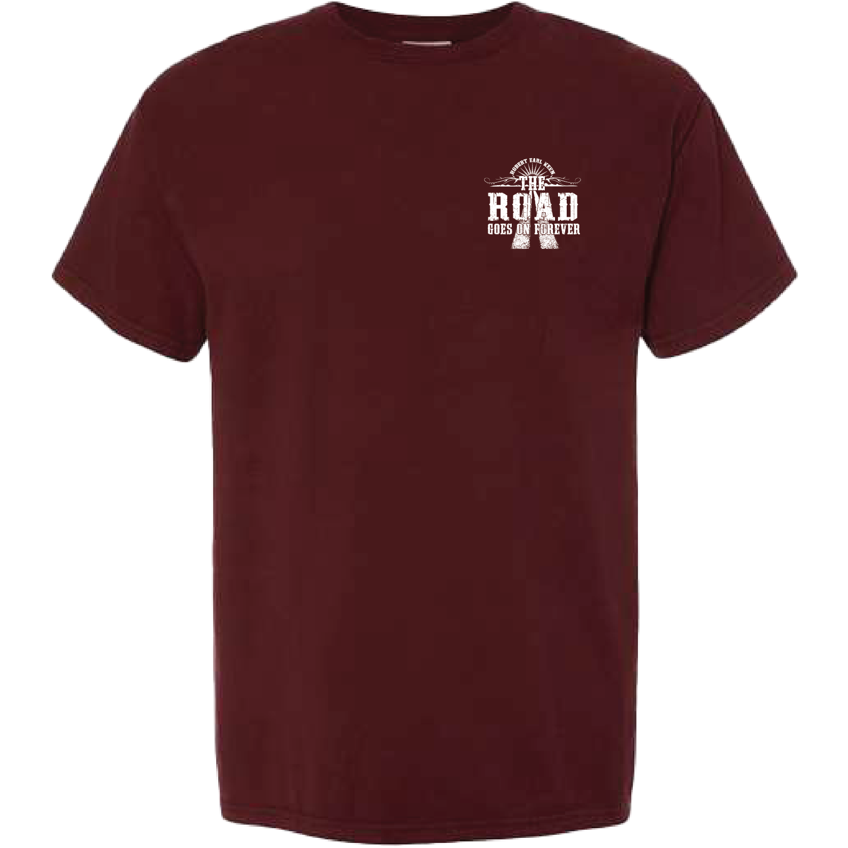 The Road Goes On Forever T-shirt - Maroon