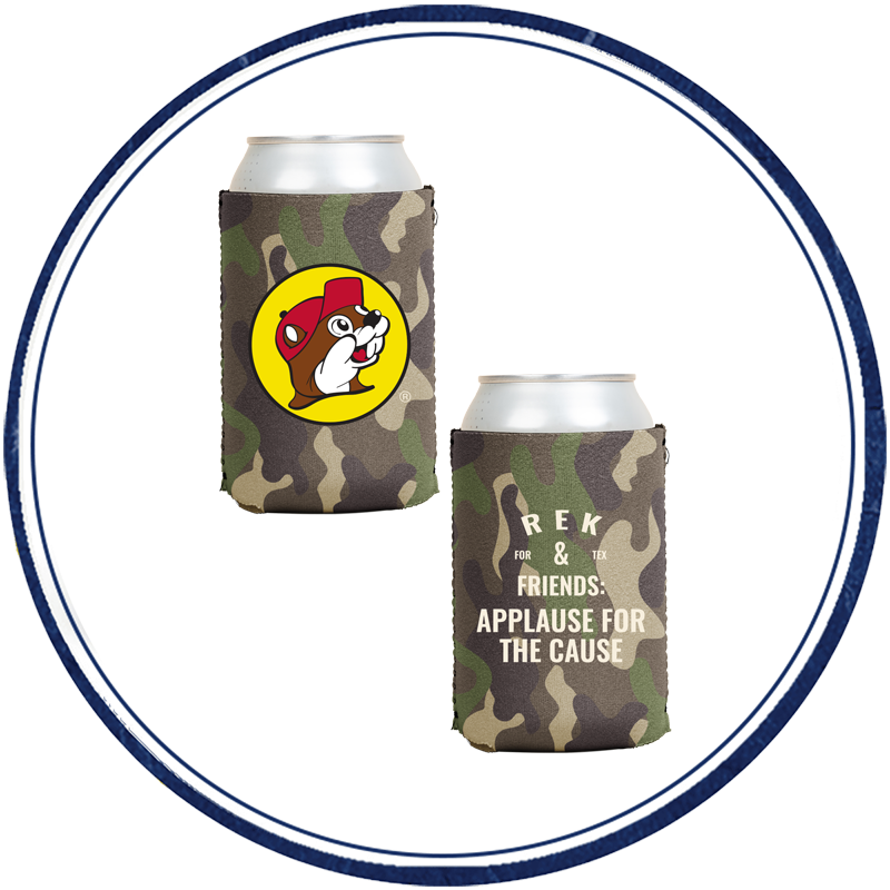 REK and Friends Applause For The Cause Camo Koozie