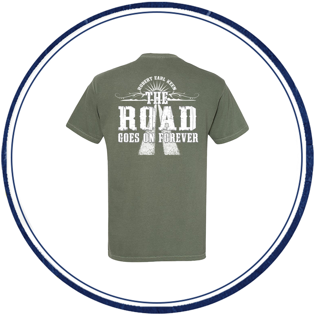 The Road Goes On Forever T-shirt - Olive Green