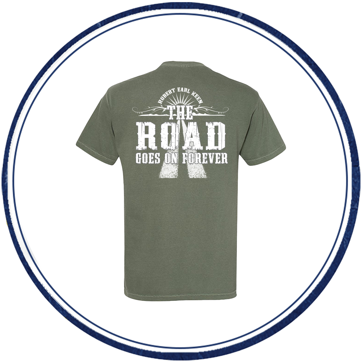The Road Goes On Forever T-shirt - Olive Green