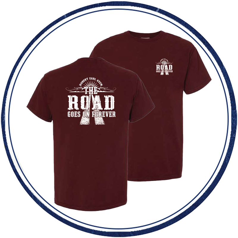 The Road Goes On Forever T-shirt - Maroon