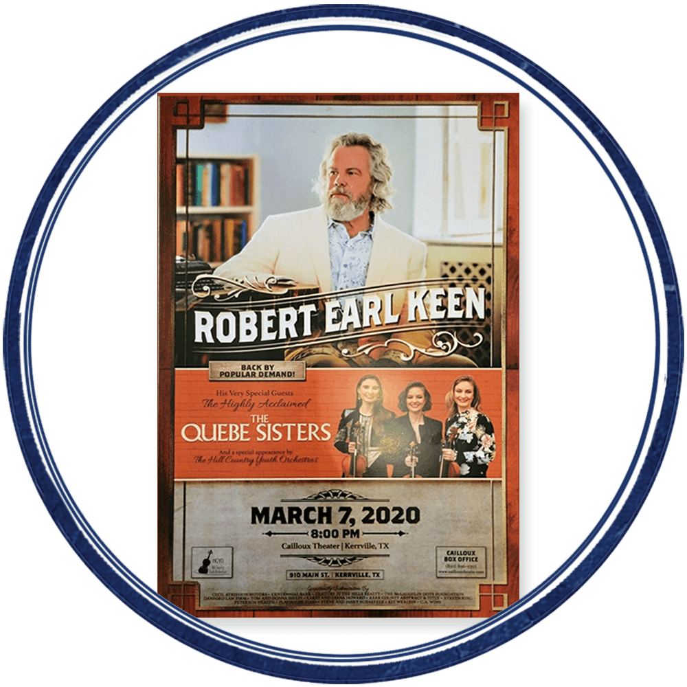 March 7, 2020 Concert Poster- REK & The Quebe Sisters